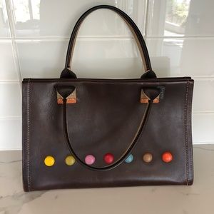 ORLA KIELY LONDON brown leather purse Anthropology